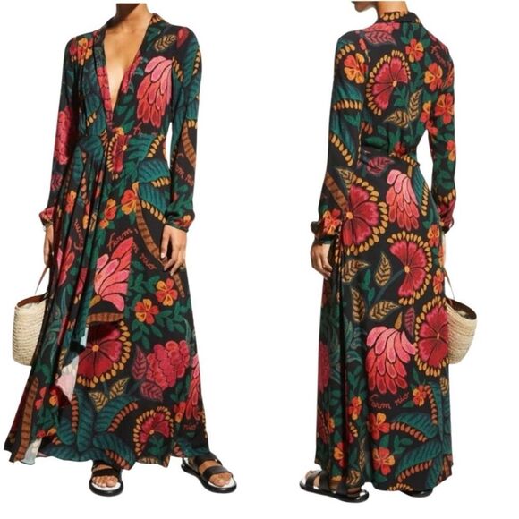 FARM Rio Dresses & Skirts - NWT FARM Rio Colorful Long Sleeve Maxi